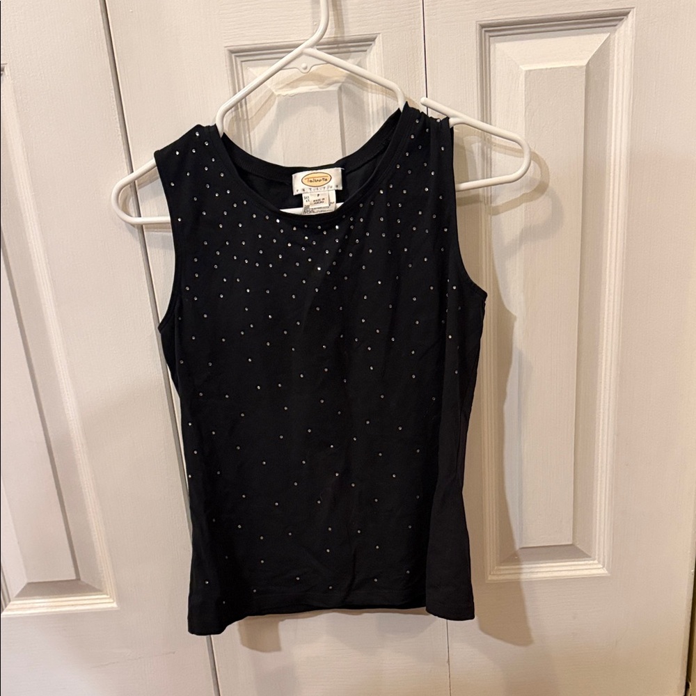 Talbots Black Tank Top with Stud Details